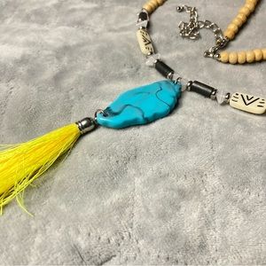 Unique Beaded Tassel Necklace